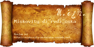 Miskovity Árvácska névjegykártya